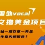 最新国外vocal发文撸美金项目，复制粘贴一篇文章一美金【工作室内部项目】