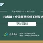 灵梦网创38计之第十八计：全能网页视频下载技术