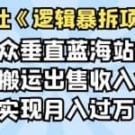 倪尔昂逻辑暴拆项目N式之12：小众垂直蓝海站，源码搬运出售收入爆棚实现月入过万