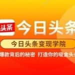今日头条变现学院·打造你的吸金头条账号，可落地可实操的头条变现方法