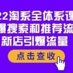 2022淘系全体系课程：引爆搜索和推荐流量，新店引爆流量