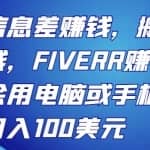 利用信息差赚钱，搬运技能赚钱，FIVERR赚钱方法，会用电脑或手机即可轻松日入100美元