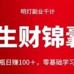 明灯副业千计—《生财锦囊》第60计：漂流瓶日赚100＋，零基础学习,小白必学课