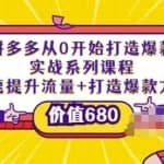拼多多从0开始打造爆款实战系列课程：快速提升流量+打造爆款方法