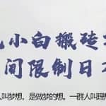 忠余网赚32计第十九计：纯小白搬砖项目，无时间限制日入200+