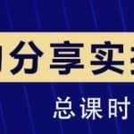 大木好物分享短视频运营实操班：一部手机从零到一带货实操赚钱（26节课时）