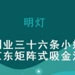 明灯副业三十六条小妙招之第九招京东矩阵式吸金法则