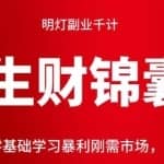 明灯副业千计—《生财锦囊》第25计，零基础学习暴利刚需市场，日赚500＋