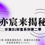 亦宸财富81系列第2季第19集：绿幕直播新技术，直播玩法大揭秘，多渠道变现日入1000+