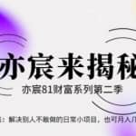 亦宸财富81系列第2季第26集：别人不敢做的日常项目，也可月入几万+