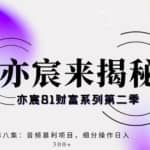 亦宸财富81系列第2季第8集：音频暴利搬运项目，细分操作日入300+