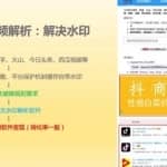 短视频无水印解析站，免费付费皆可赚，网赚系列课程第60课