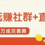 一起玩赚社群+直播营收4300万成交套路，快速满人和下单话术，社群变现项目
