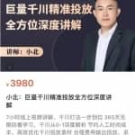 小北·巨量千川精准投放课：全方位深度讲解，千川打法一步到位，节约人工时间成本