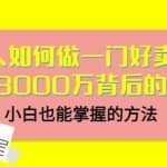 当猩品牌合伙人·普通人如何做一门好卖的课：年卖3000万背后的真相，小白也能掌握的方