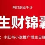 明灯副业千计—《生财锦囊》第56计：小红书小说推广博主日赚500＋