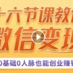 零基础0人脉用单品打爆市场，微信变现月入超10万+