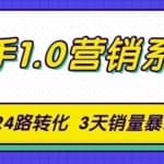 猎手1.0营销系统，从0到1，营销实战课，24路转化秘诀3天销量暴增20倍