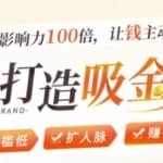 IP打造吸金术：0基础0资源，也能扩大影响力100倍，让钱主动找你！