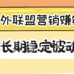 国外联盟营销赚钱项目，长期稳定被动收入月赚1000美金