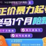 老马电商·正价暴力起号，0粉丝0作品起号实操，微付费稳号（价值1980元）