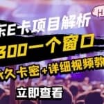 京东无限E卡全自动挂机项目，号称日入500–1000【永久版脚本+详细操作教程】
