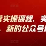 视频号运营实操课程，实现公众号新增长，新的公众号增长点