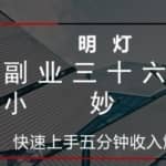 明灯三十六条小妙招之第十招快速上手五分钟收入爆棚