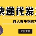 快递代发风口项目，号称月入五千到五万【详细视频教程+代发渠道免费开户】