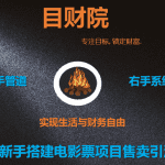 《目财36变》第十变：新手搭建电影票项目售卖引流系统