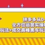 拼多多从0-1全方位运营实操班：爆款玩法+成交高峰黑车玩法