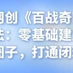 忠余网创《百战奇略》第六法：零基础建立私域圈子，打通闭环