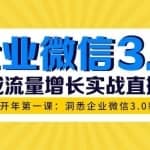 企业微信3.0，私域流量增长实战直播课：洞悉企业微信3.0新红利