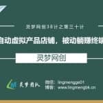 灵梦网创38计之第三十计：全自动虚拟产品店铺，被动躺赚终端变现