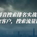 好学课堂·抖音搜索排名实战教程，低成本的获取客户，搜索流量精准转化