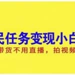 抖音全民任务变现小白课，不用带货不用直播，拍视频就能赚钱