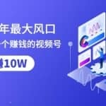 抓住2020年最大风口，小白也能做一个视频号赚钱，12天赚10W（赠送爆款拆解)