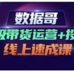 数据哥·超级带货运营+投手线上速成课，快速提升运营和熟悉学会投手技巧
