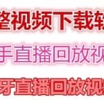 快手直播回放视频/虎牙直播回放视频完整下载(电脑软件+视频教程)