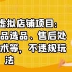 聚贤·淘宝虚拟店铺项目：教你虚拟产品选品、售后处理、防范技术等，不违规玩法