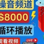 创建一个月入8000美元的大自然白色噪音Youtube频道适合新手操作，流量巨大