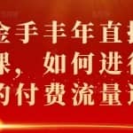 点金手丰年直播投放课，如何进行正确的付费流量选择