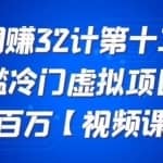 忠余网赚32计第十二计：零门槛冷门虚拟项目，年入过百万