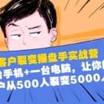 客户裂变操盘手实战营：1台手机1台电脑，让你的客户从500人裂变5000人