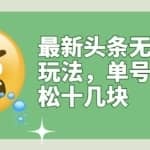 最新头条无脑搬运玩法，单号一天轻松十几块【视频教程+搬运软件】