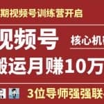 起航哥视频号训练营第三期：视频号核心机密，暴力搬运月赚10万+玩法