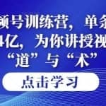 第14期21天视频号训练营，单条视频播放量2.4亿，为你讲授视频号的“道”与“术”！