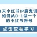 21天‮红小‬书IP‮鬼魔‬训练营，如何从0-1做一个赚钱的小红书账号