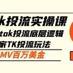 tiktok投流实操课：掌握tiktok投流底层逻辑+独家TK投流玩法 月GMV百万美金