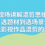 混剪大咖现场讲解混剪思维与操作，从选剧、选题材到选场景识别好爆款，降低影视作品混剪的封抖概率